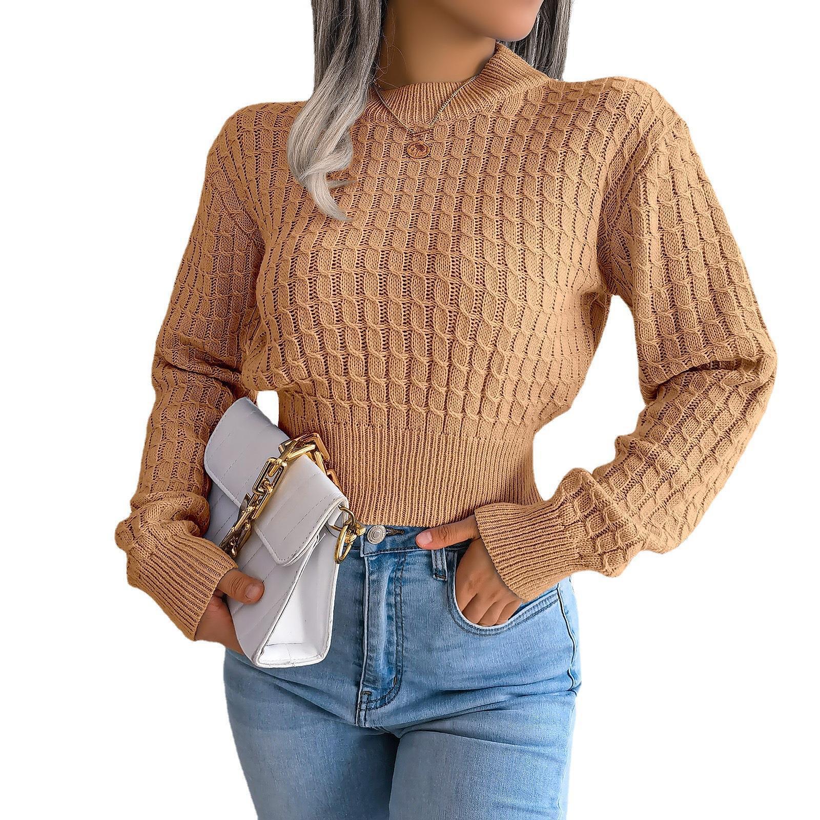 Street Style Twist Long Sleeves Cropped Knitted Sweater HerMood