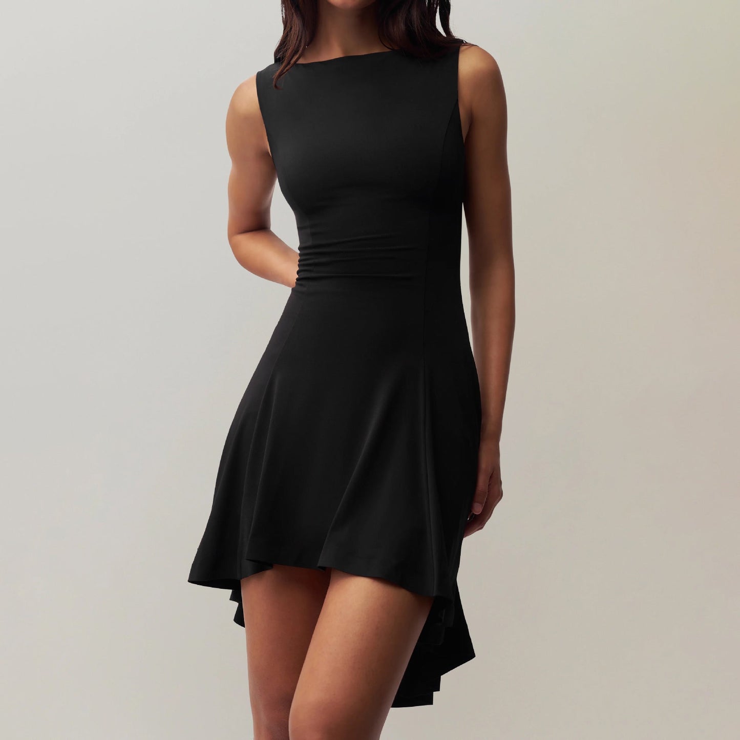 Sleeveless Sexy Hot Girl Off-neck Dress Waist Slimming Back HerMood