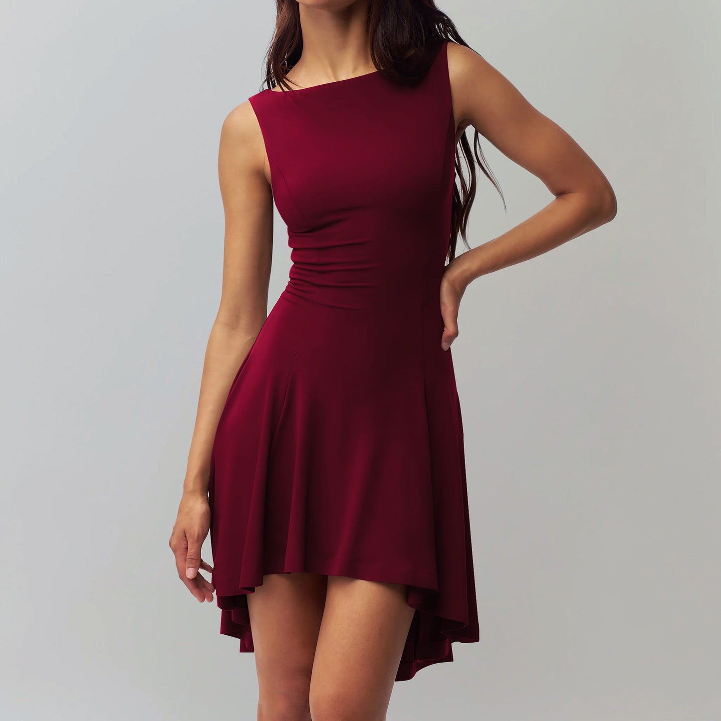 Sleeveless Sexy Hot Girl Off-neck Dress Waist Slimming Back HerMood