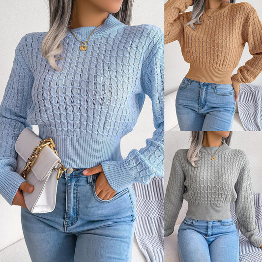 Street Style Twist Long Sleeves Cropped Knitted Sweater HerMood