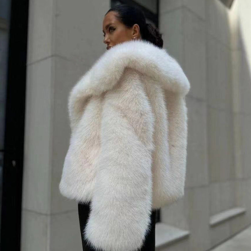 Women's Fluffy Casual Fox Fur Jacket Women's Clothing HerMood