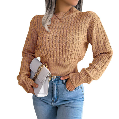 Street Style Twist Long Sleeves Cropped Knitted Sweater HerMood