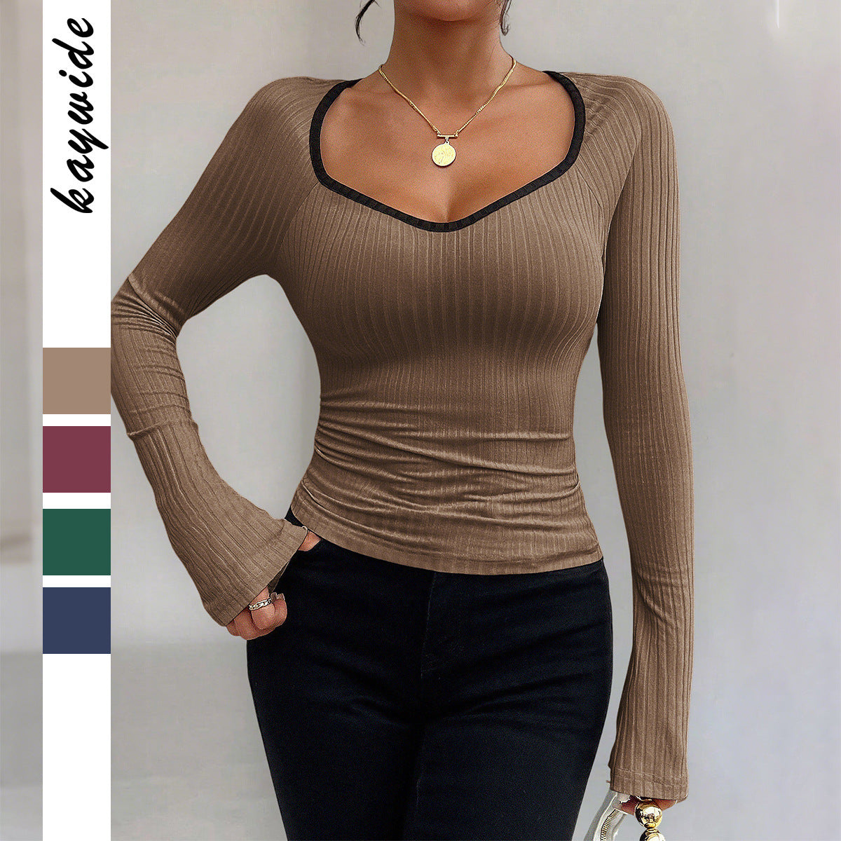 Y2g Hot Girl Long Sleeve Solid Color Blouse HerMood