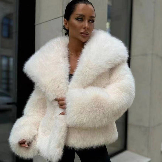 Women's Fluffy Casual Fox Fur Jacket Women's Clothing HerMood