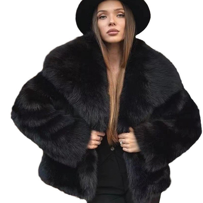 Women's Fluffy Casual Fox Fur Jacket Women's Clothing HerMood