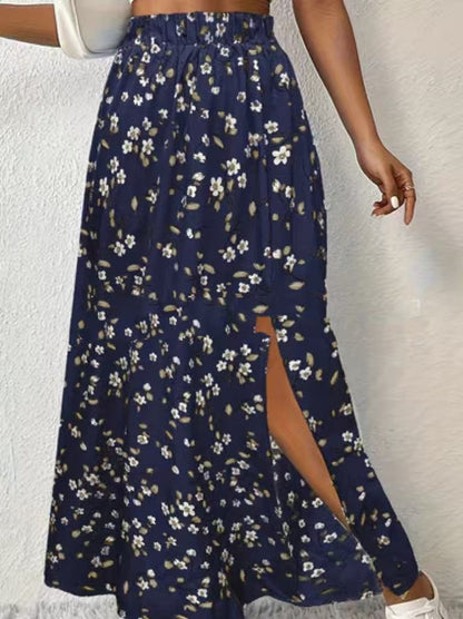Women's Fashionable With Side-slit Printed Skirt HerMood