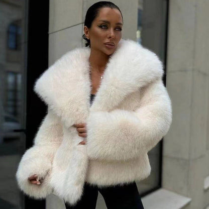 Women's Fluffy Casual Fox Fur Jacket Women's Clothing HerMood
