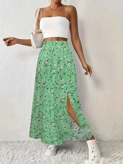 Women's Fashionable With Side-slit Printed Skirt HerMood
